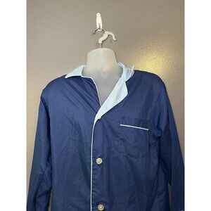 Vintage Weldon Pajama Shirt Mens Medium Blue Permanent Press Button Sleepwear